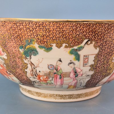 Lot 260 - A Chinese porcelain punch bowl, the exterior...