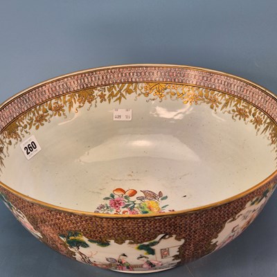 Lot 260 - A Chinese porcelain punch bowl, the exterior...