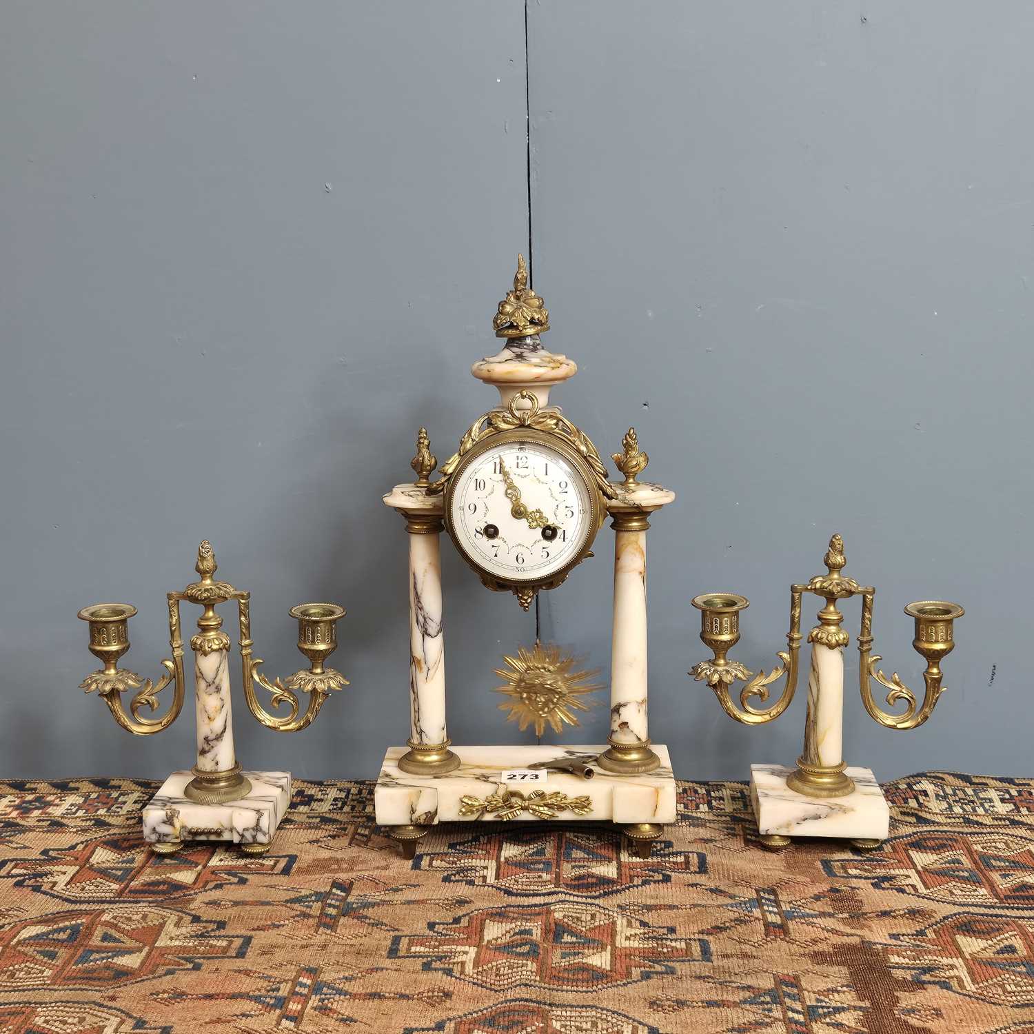 Lot 273 - A late 19th century French marble and ormolu...