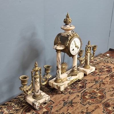 Lot 273 - A late 19th century French marble and ormolu...