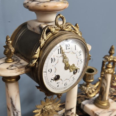 Lot 273 - A late 19th century French marble and ormolu...