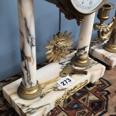 Lot 273 - A late 19th century French marble and ormolu...