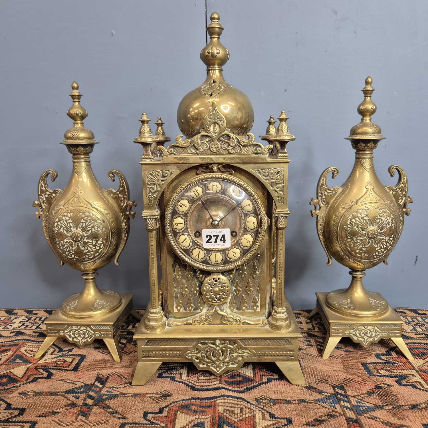 Lot 274 - A 19th century French Islamic taste clock...