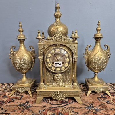 Lot 274 - A 19th century French Islamic taste clock...