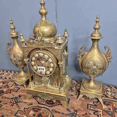 Lot 274 - A 19th century French Islamic taste clock...
