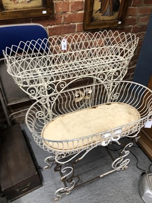 Lot 283 - Two early 20th century white painted wire work...