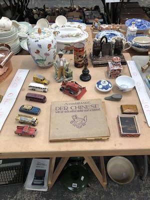 Lot 456 - A Chinese lotus decorated jar, an owl inkstand,...