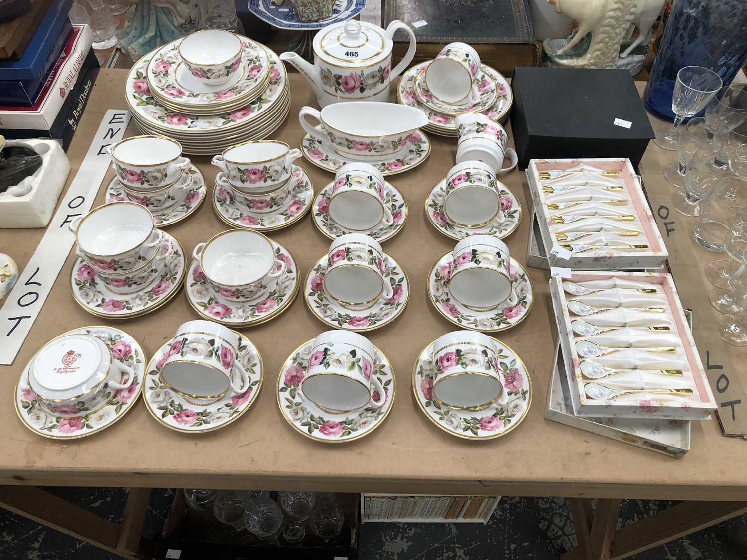 Lot 465 - A Royal Worcester Royal Garden pattern coffee...
