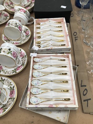 Lot 465 - A Royal Worcester Royal Garden pattern coffee...