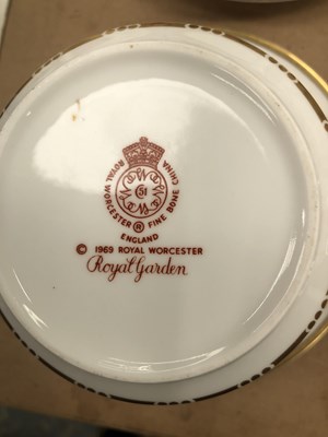 Lot 465 - A Royal Worcester Royal Garden pattern coffee...