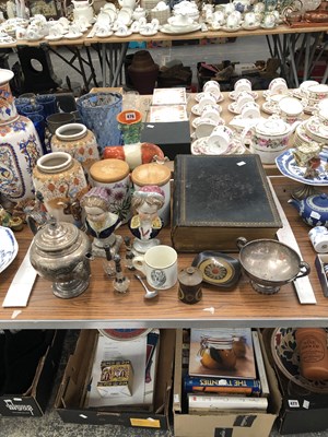 Lot 476 - A pair of Satsuma vases, a family bible,...
