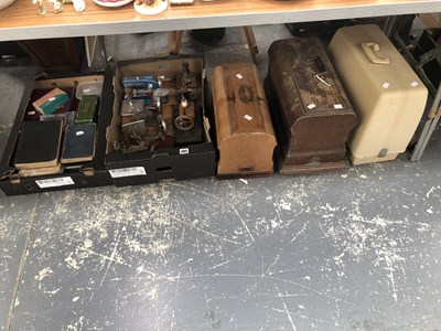 Lot 485 - Approximately ten sewing machines together...