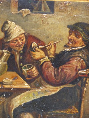 Lot 171 - 19th-century Dutch school. Figures in a tavern....