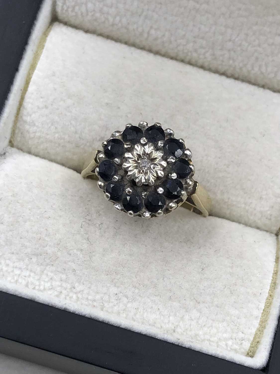 Lot 5 - A 9ct hallmarked gold vintage sapphire and...