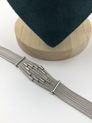 Lot 9 - Italian silver - a multi-strand beaded...