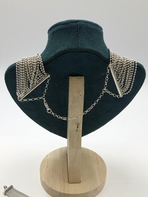 Lot 9 - Italian silver - a multi-strand beaded...