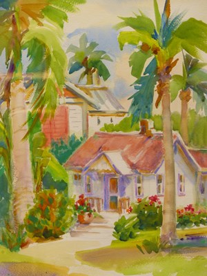 Lot 208 - 20th century school. Tropical houses with...