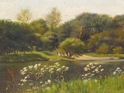Lot 215 - 19th century school. Meadow flowers on the...