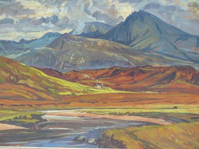 Lot 222 - Bates. (20th-century) River valley with...
