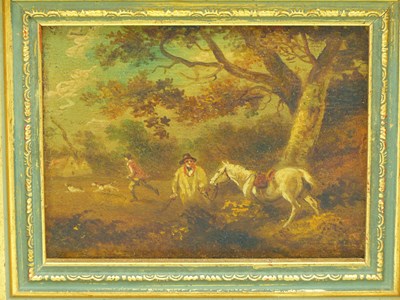 Lot 225 - 19th century school-  Hunters with hounds and...