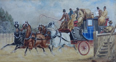 Lot 228 - 19th century school. A loaded carriage with...