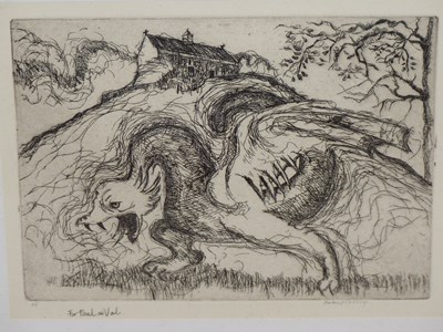 Lot 237 - Robert Tilling. (1944-2011) A Dragon. Drypoint...