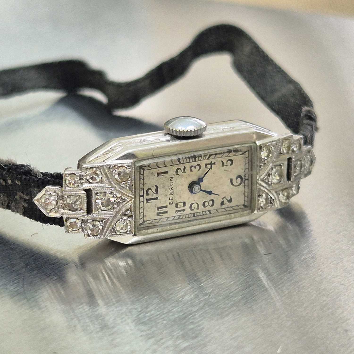 Lot 75 - A Benson London, Art Deco diamond set and...