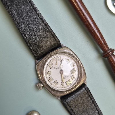 Lot 60 - An RAF silver compact, hallmark not found, a...