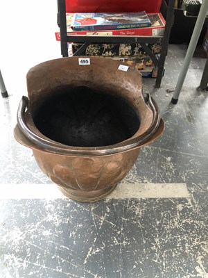 Lot 495 - A copper double lipped coal bucket