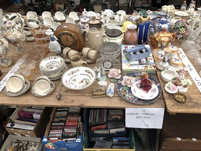 Lot 505 - Indian tree wares, drinking glass, two clocks,...