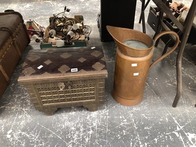 Lot 508 - An Eastern brass mounted wooden coffer,...