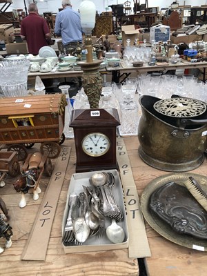 Lot 509 - Electroplate cutlery, a mahogany cased clock...