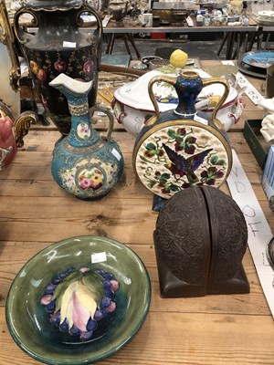 Lot 526 - A Doulton and Slater planter, a Moorcroft...