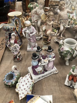 Lot 565 - German porcelain figures, two 19th century...
