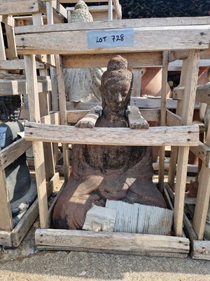 Lot 728 - A large figure of a seated Buddha.