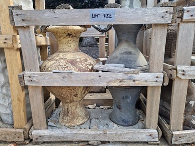 Lot 732 - Two eastern pottery urns.