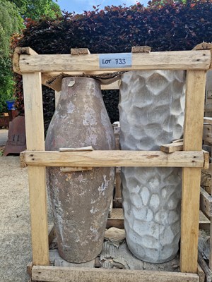 Lot 733 - Two eastern pottery urns.