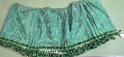 Lot 290 - An emerald green silk damask tasselled...