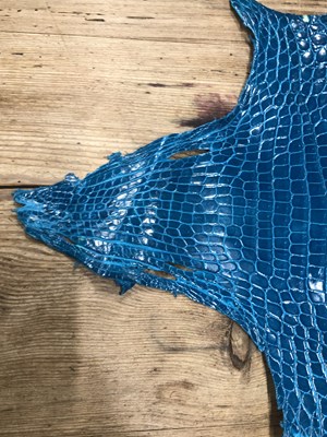 Lot 193 - A Hermes leather lizard skin hide