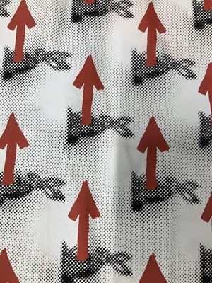 Lot 194 - A printed hide leather panel.