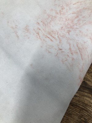 Lot 194 - A printed hide leather panel.