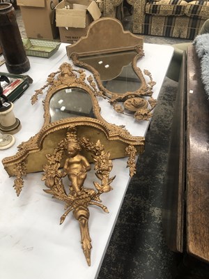 Lot 593 - A pair of gilt gesso framed mirrors with a...