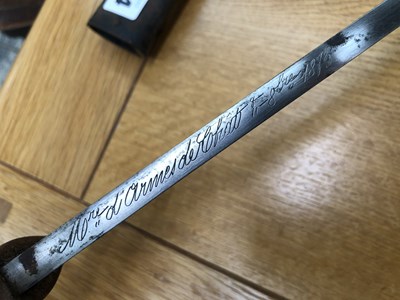 Lot 594 - An 1873 pattern French bayonet and iron scabbard