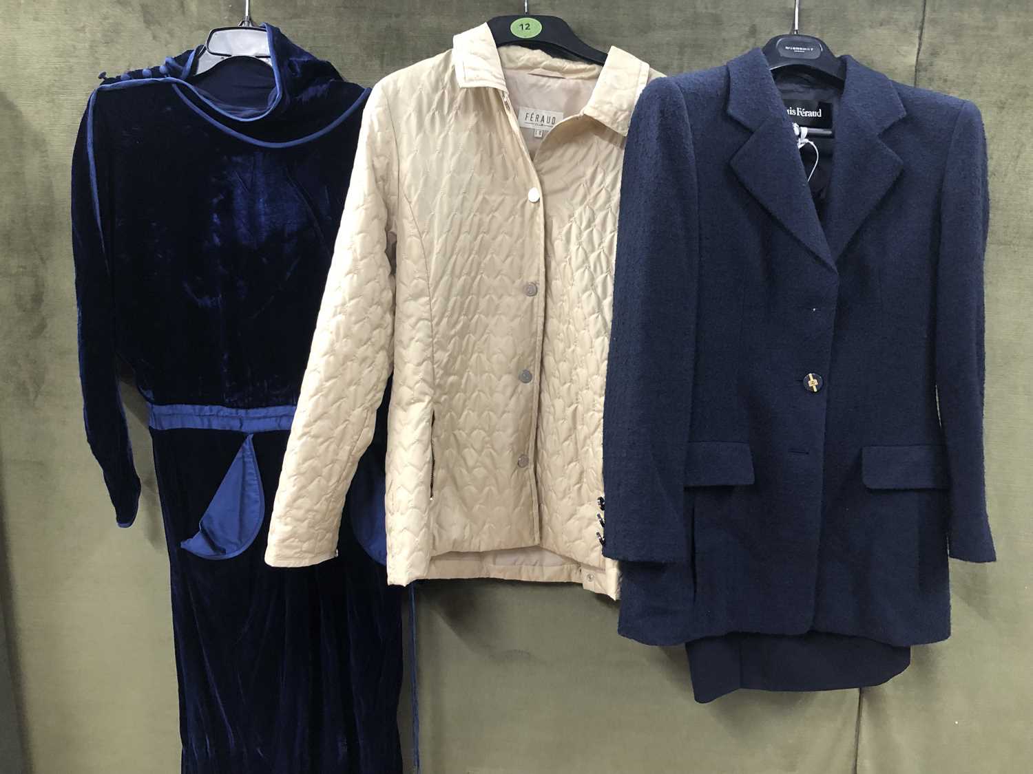 Lot 195 - A Janice Wainwright blue velvet dress size 8,...