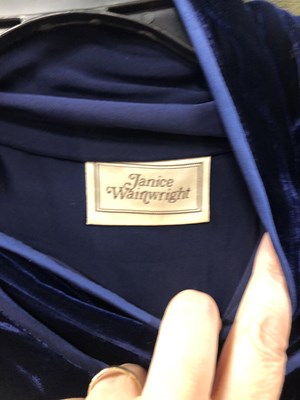 Lot 195 - A Janice Wainwright blue velvet dress size 8,...