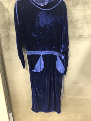 Lot 195 - A Janice Wainwright blue velvet dress size 8,...