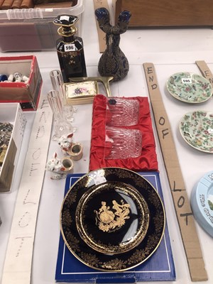 Lot 596 - A Limoges blue ground spirit decanter, a...