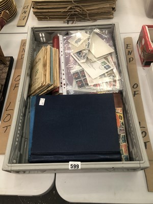 Lot 599 - Stamp albums, first day covers and some...