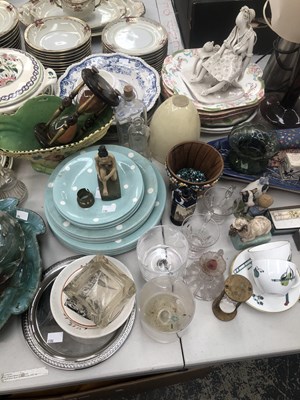 Lot 604 - Bristol pottery dinner wares, drinking glass,...