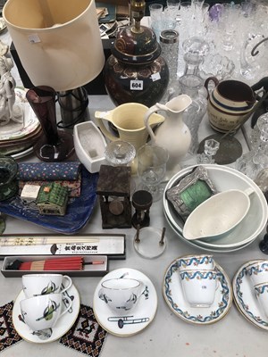 Lot 604 - Bristol pottery dinner wares, drinking glass,...